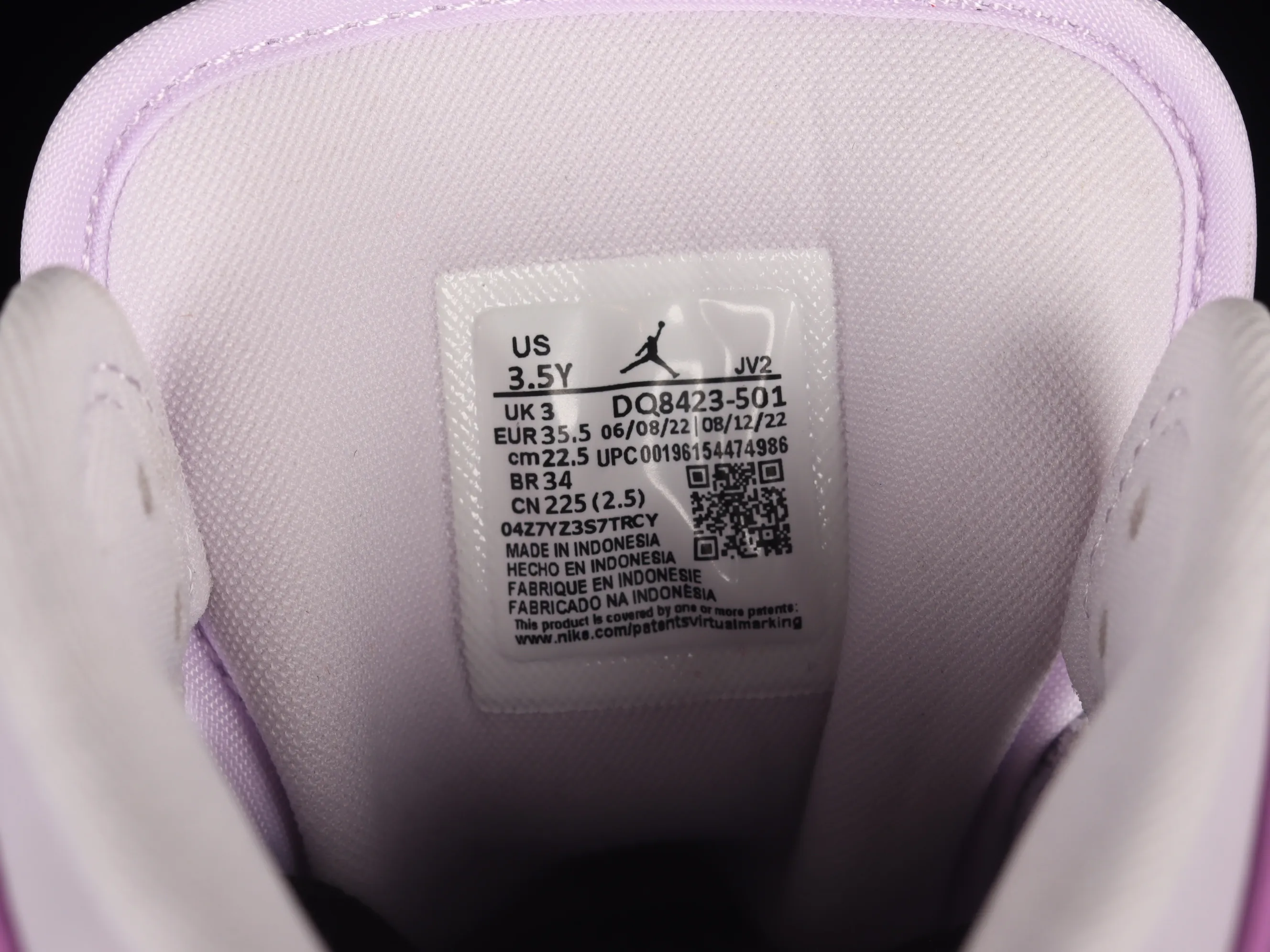 All categories Air Jordan Jordan series basketball shoes Air Jordan 1 Mid G version pure original Air Jordan 1 Mid GS AJ1 Joe 1 gradient grape purple mid-top basketball shoes DQ8423-501